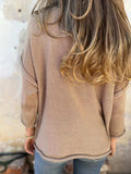 Full Size Casual V-Neck Knit Sweater Plus Size - Trendsi - Flyclothing LLC