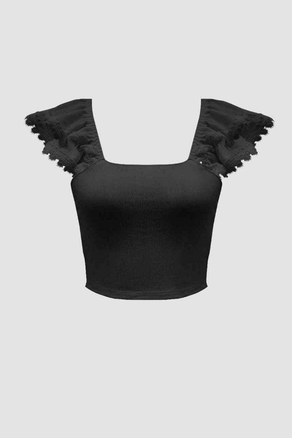 Ruched Square Neck Tank - Trendsi - Flyclothing LLC