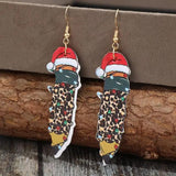 PU Leather Alloy Pencil Earrings - Trendsi