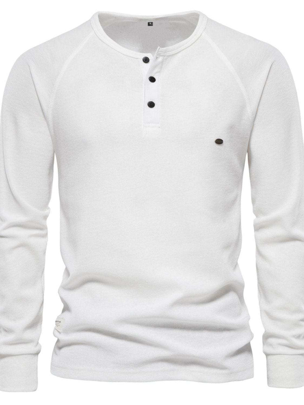 Men's Waffle-Knit Long Sleeve T-Shirt - Trendsi - Flyclothing LLC