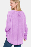 Zenana Round Neck Thumbhole Long Sleeve T-Shirt - Trendsi