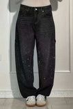 Full Size Washed Rhinestone Detail Wide leg Jeans Plus Size - Trendsi - Flyclothing LLC