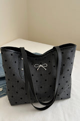 Bow Trim Polyester Tote Bag - Trendsi