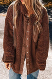 Fuzzy Snap Down Dropped Shoulder Jacket - Trendsi - Flyclothing LLC