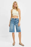RISEN Full Size Tummy Control Mid Rise Fit Bermuda Plus Size - Trendsi - Flyclothing LLC