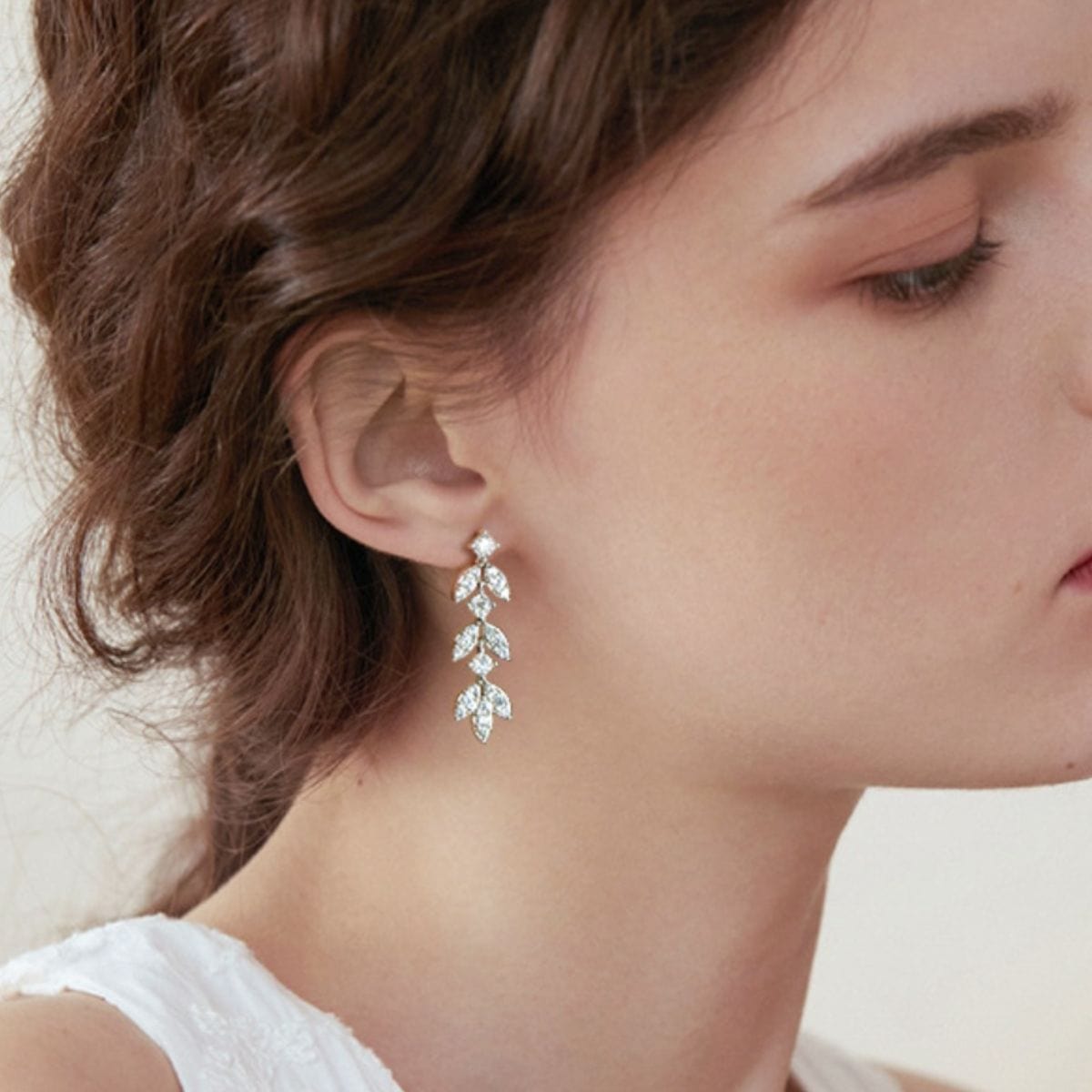 925 Sterling Silver Moissanite Leaf Earrings - Trendsi - Flyclothing LLC