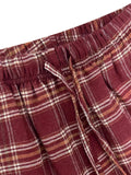 Plaid Drawstring Wide Leg Pants - Trendsi - Flyclothing LLC