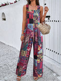 Plus Size Printed Wide Leg Jumpsuit - Trendsi - Flyclothing LLC