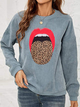 Round Neck Dropped Shoulder MAMA Graphic Sweatshirt - Trendsi - Flyclothing LLC