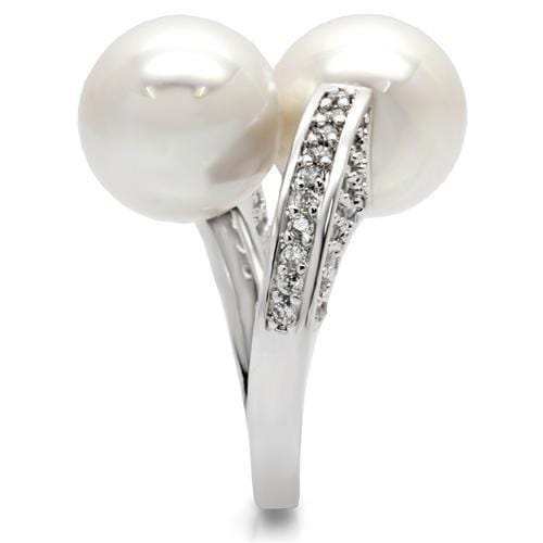 0W025 - Rhodium Brass Ring with AAA Grade CZ in Clear - Alamode - Flyclothing LLC