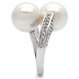 0W025 - Rhodium Brass Ring with AAA Grade CZ in Clear - Alamode - Flyclothing LLC