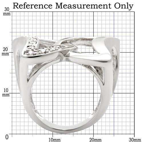 0W050 - Rhodium Brass Ring with AAA Grade CZ in Clear - Alamode - Flyclothing LLC