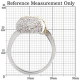 0W099 - Gold+Rhodium Brass Ring with AAA Grade CZ  in Topaz