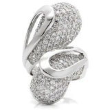 0W118 - Rhodium Brass Ring with AAA Grade CZ  in Clear - Alamode