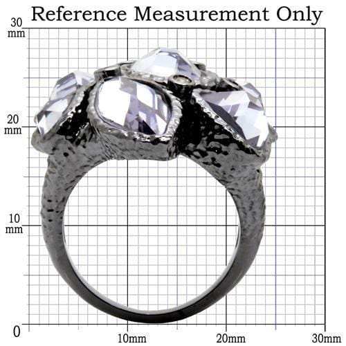 0W120 - Ruthenium Brass Ring with AAA Grade CZ in Light Amethyst - Alamode - Flyclothing LLC