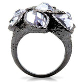 0W120 - Ruthenium Brass Ring with AAA Grade CZ in Light Amethyst - Alamode - Flyclothing LLC