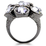 0W120 - Ruthenium Brass Ring with AAA Grade CZ in Light Amethyst - Alamode - Flyclothing LLC