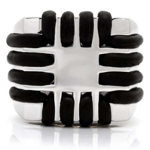 0W123 - Rhodium Brass Ring with No Stone - Alamode - Flyclothing LLC