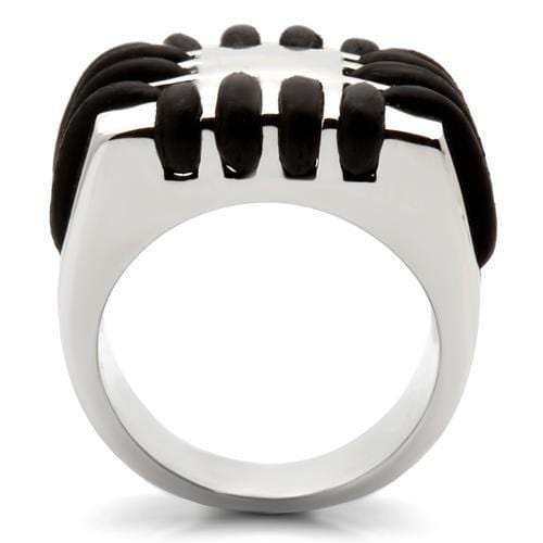 0W123 - Rhodium Brass Ring with No Stone - Alamode - Flyclothing LLC