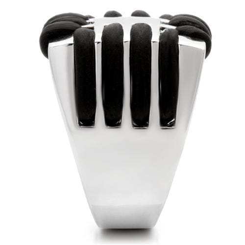 0W123 - Rhodium Brass Ring with No Stone - Alamode - Flyclothing LLC