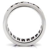 0W128 - Rhodium Brass Ring with AAA Grade CZ  in Amethyst - Alamode