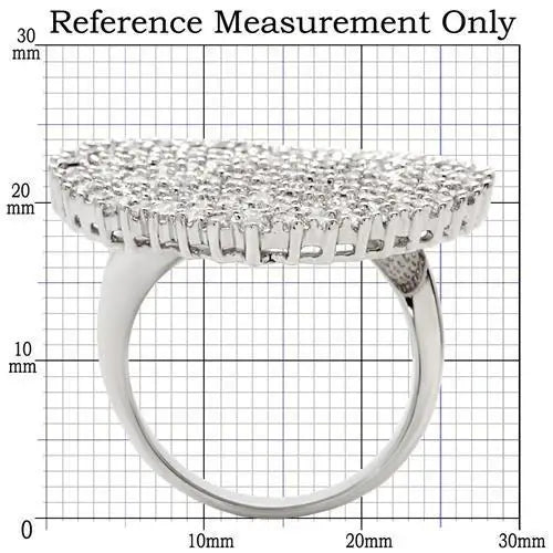 0W146 - Rhodium Brass Ring with AAA Grade CZ in Clear - Alamode - Flyclothing LLC