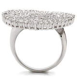 0W146 - Rhodium Brass Ring with AAA Grade CZ in Clear - Alamode - Flyclothing LLC