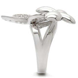 0W147 - Rhodium Brass Ring with AAA Grade CZ in Clear - Alamode - Flyclothing LLC
