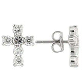 0W155 - Rhodium 925 Sterling Silver Earrings with AAA Grade CZ in Clear - Alamode - Flyclothing LLC