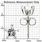 0W157 - Rhodium 925 Sterling Silver Earrings with AAA Grade CZ  in Clear - Alamode