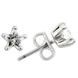 0W157 - Rhodium 925 Sterling Silver Earrings with AAA Grade CZ  in Clear - Alamode