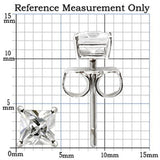 0W158 - Rhodium 925 Sterling Silver Earrings with AAA Grade CZ  in Clear - Alamode