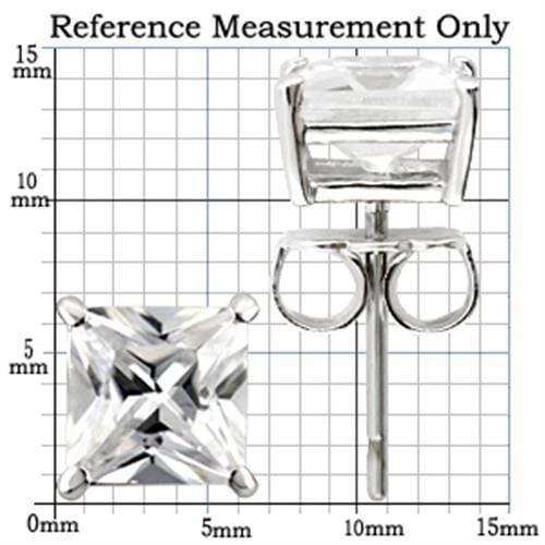 0W160 - Rhodium 925 Sterling Silver Earrings with AAA Grade CZ in Clear - Alamode - Flyclothing LLC