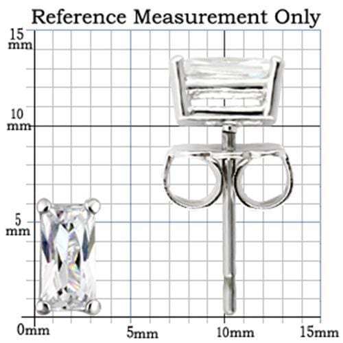 0W161 - Rhodium 925 Sterling Silver Earrings with AAA Grade CZ in Clear - Alamode - Flyclothing LLC