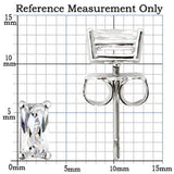 0W161 - Rhodium 925 Sterling Silver Earrings with AAA Grade CZ  in Clear - Alamode