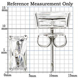 0W162 - Rhodium 925 Sterling Silver Earrings with AAA Grade CZ  in Clear - Alamode