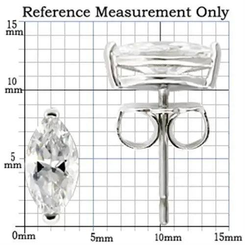 0W167 - Rhodium 925 Sterling Silver Earrings with AAA Grade CZ in Clear - Alamode - Flyclothing LLC