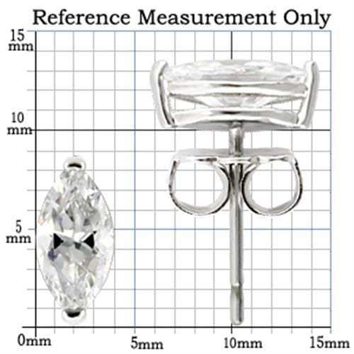 0W167 - Rhodium 925 Sterling Silver Earrings with AAA Grade CZ in Clear - Alamode - Flyclothing LLC