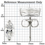 0W167 - Rhodium 925 Sterling Silver Earrings with AAA Grade CZ  in Clear - Alamode