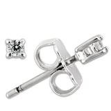 0W168 - Rhodium 925 Sterling Silver Earrings with AAA Grade CZ  in Clear - Alamode