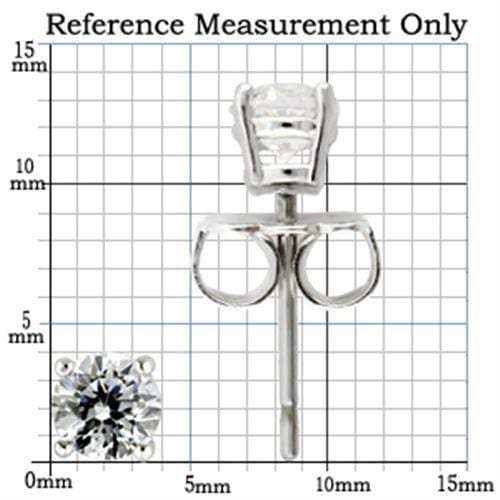 0W170 - Rhodium 925 Sterling Silver Earrings with AAA Grade CZ in Clear - Alamode - Flyclothing LLC