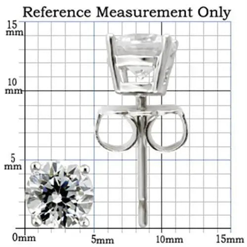 0W171 - Rhodium 925 Sterling Silver Earrings with AAA Grade CZ in Clear - Alamode - Flyclothing LLC