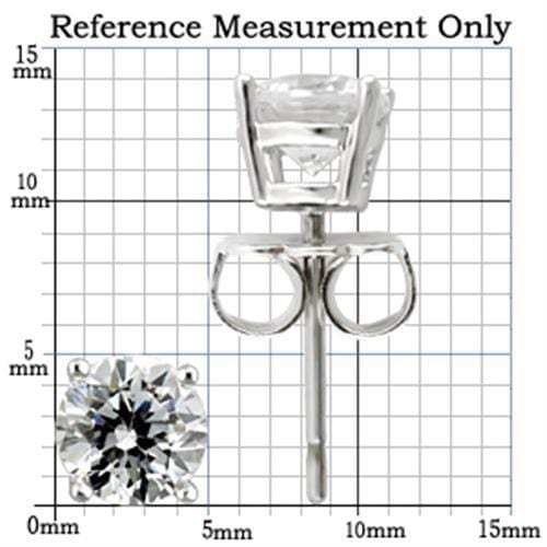 0W171 - Rhodium 925 Sterling Silver Earrings with AAA Grade CZ in Clear - Alamode - Flyclothing LLC