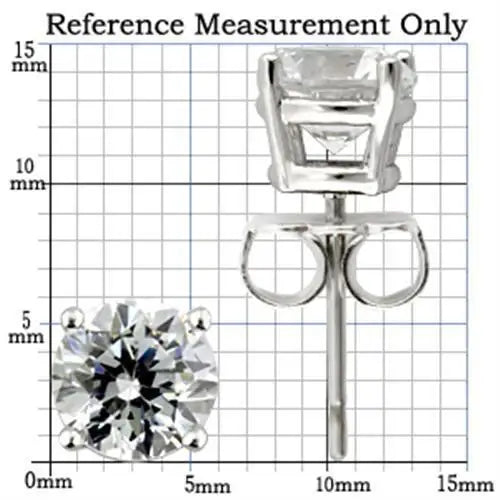 0W172 - Rhodium 925 Sterling Silver Earrings with AAA Grade CZ in Clear - Alamode - Flyclothing LLC
