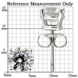 0W172 - Rhodium 925 Sterling Silver Earrings with AAA Grade CZ  in Clear