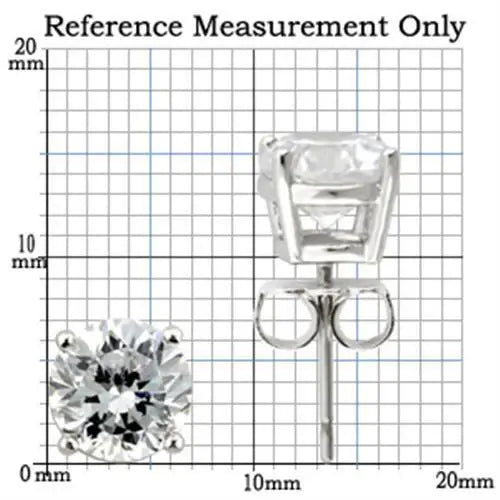 0W173 - Rhodium 925 Sterling Silver Earrings with AAA Grade CZ in Clear - Alamode - Flyclothing LLC
