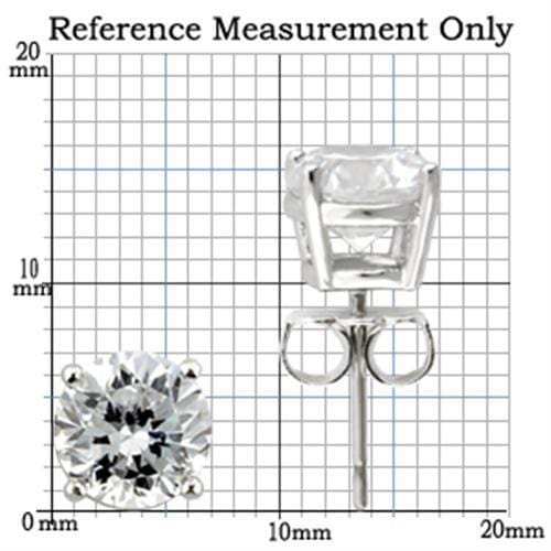 0W173 - Rhodium 925 Sterling Silver Earrings with AAA Grade CZ in Clear - Alamode - Flyclothing LLC