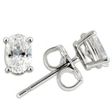 0W174 - Rhodium 925 Sterling Silver Earrings with AAA Grade CZ  in Clear - Alamode