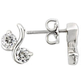 0W176 - Rhodium 925 Sterling Silver Earrings with AAA Grade CZ  in Clear - Alamode