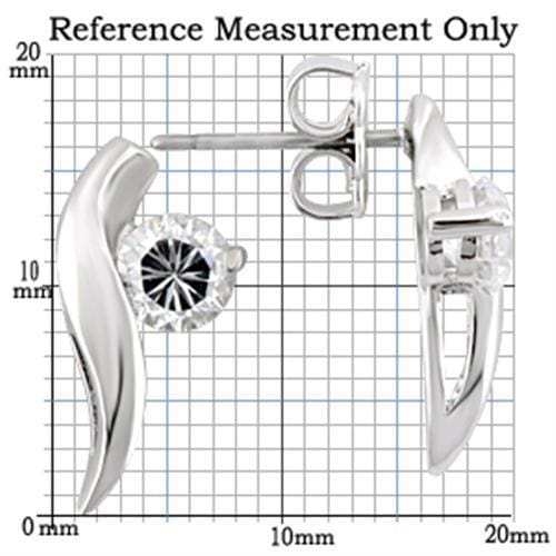 0W177 - Rhodium 925 Sterling Silver Earrings with AAA Grade CZ in Clear - Alamode - Flyclothing LLC